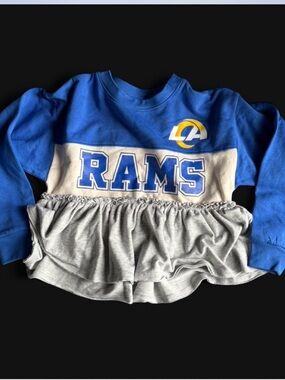 NFL Los Angeles Rams Royal Blue and Gray Peplum Pullover